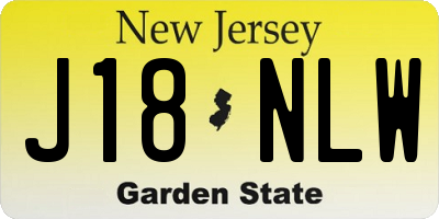 NJ license plate J18NLW