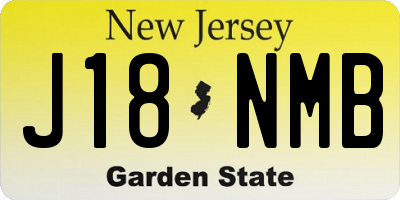 NJ license plate J18NMB
