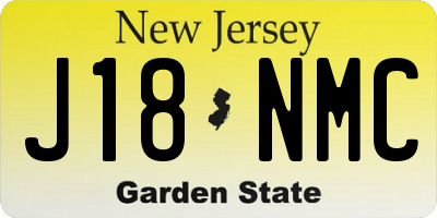 NJ license plate J18NMC