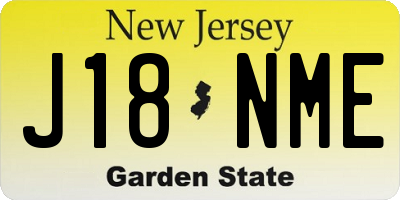 NJ license plate J18NME
