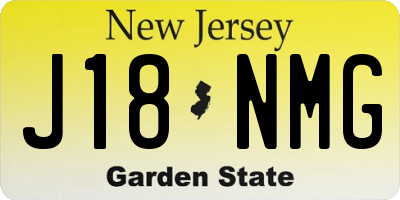 NJ license plate J18NMG
