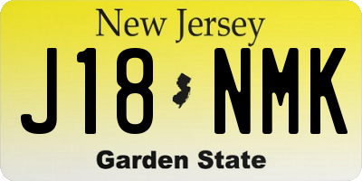 NJ license plate J18NMK