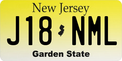 NJ license plate J18NML