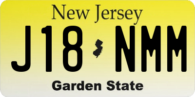 NJ license plate J18NMM