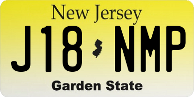 NJ license plate J18NMP