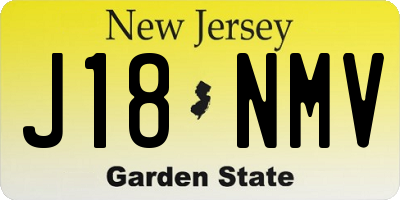 NJ license plate J18NMV