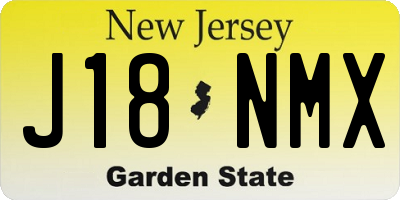 NJ license plate J18NMX