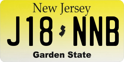 NJ license plate J18NNB