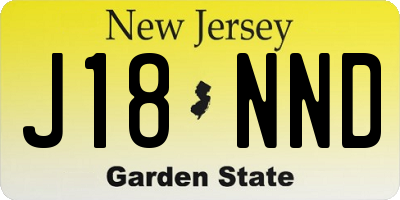NJ license plate J18NND