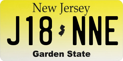 NJ license plate J18NNE