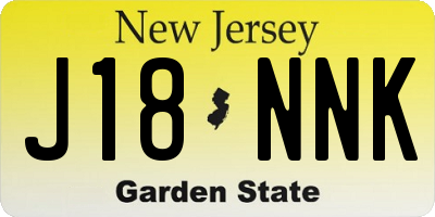 NJ license plate J18NNK