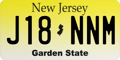 NJ license plate J18NNM