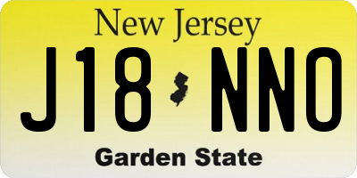 NJ license plate J18NNO