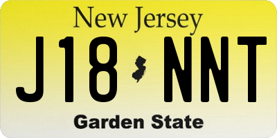 NJ license plate J18NNT