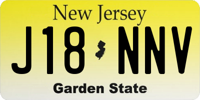 NJ license plate J18NNV