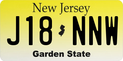 NJ license plate J18NNW