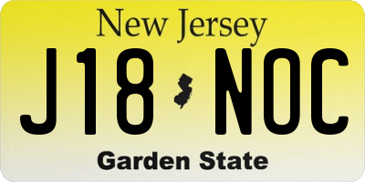 NJ license plate J18NOC