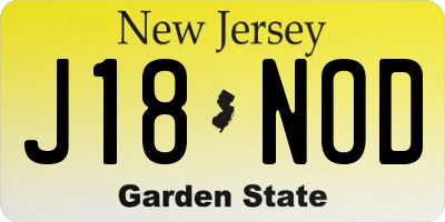 NJ license plate J18NOD