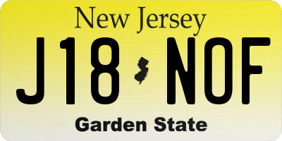 NJ license plate J18NOF