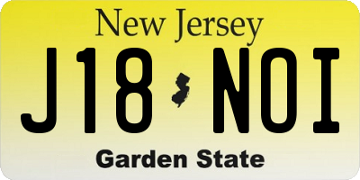 NJ license plate J18NOI