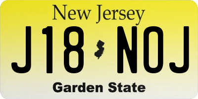 NJ license plate J18NOJ