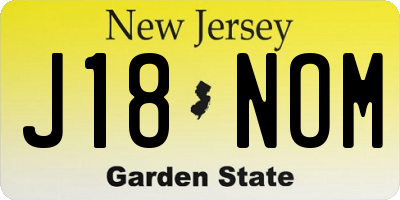 NJ license plate J18NOM