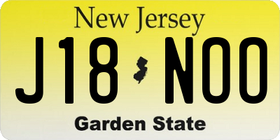 NJ license plate J18NOO