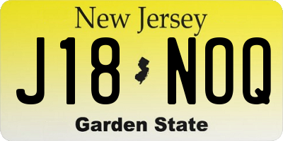 NJ license plate J18NOQ