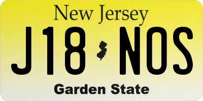 NJ license plate J18NOS