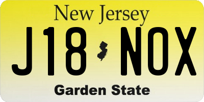 NJ license plate J18NOX
