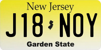NJ license plate J18NOY