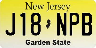 NJ license plate J18NPB