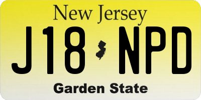 NJ license plate J18NPD
