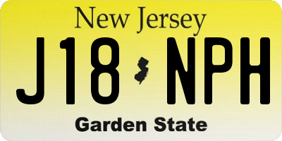 NJ license plate J18NPH