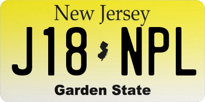 NJ license plate J18NPL