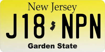 NJ license plate J18NPN