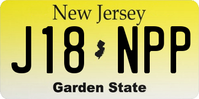 NJ license plate J18NPP