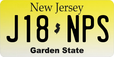 NJ license plate J18NPS