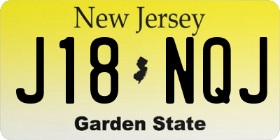 NJ license plate J18NQJ