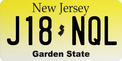 NJ license plate J18NQL
