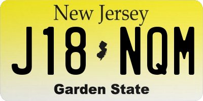NJ license plate J18NQM