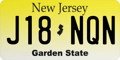 NJ license plate J18NQN