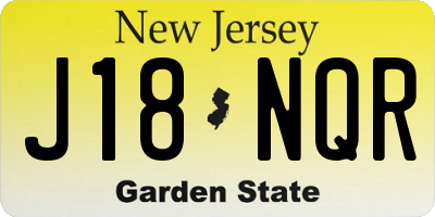 NJ license plate J18NQR