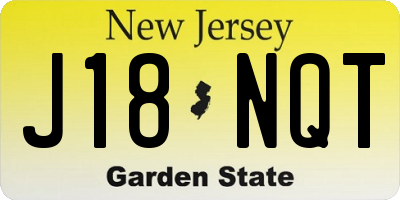 NJ license plate J18NQT