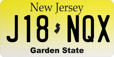 NJ license plate J18NQX