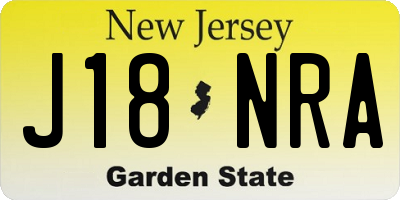 NJ license plate J18NRA
