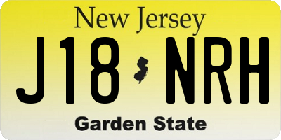 NJ license plate J18NRH