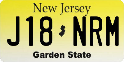 NJ license plate J18NRM