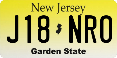 NJ license plate J18NRO