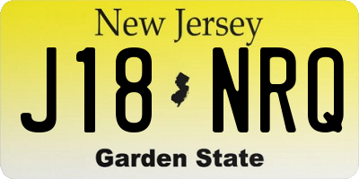 NJ license plate J18NRQ